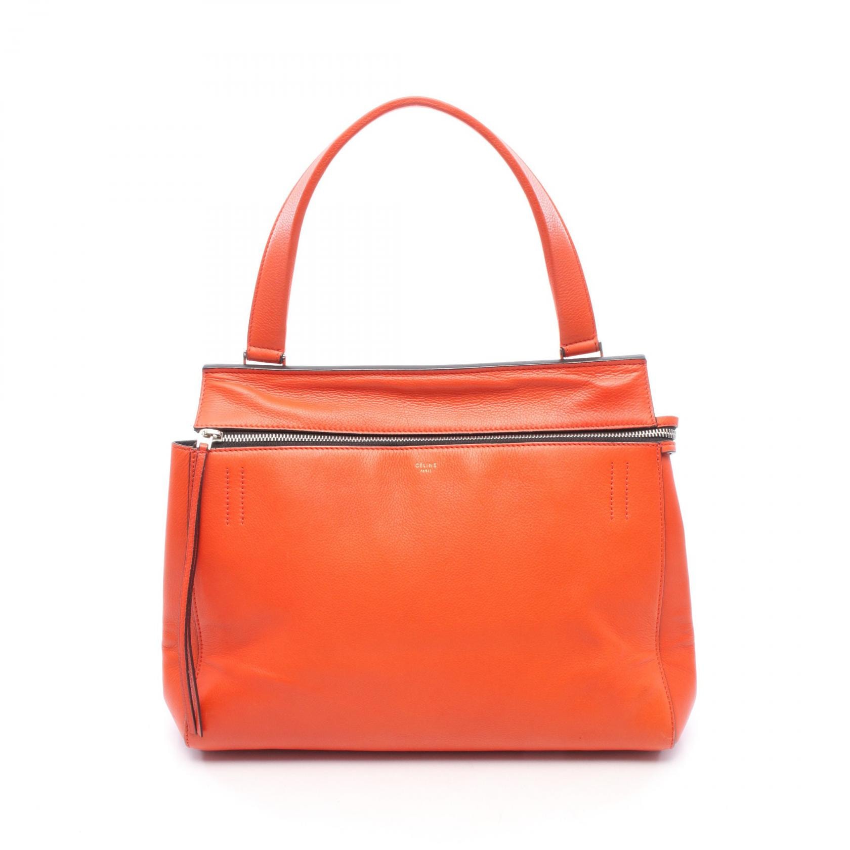 セリーヌ CELINE EDGE MEDIUM エッジ ミディアム ハンドバッグ バッグ レザー レディース オレンジ系 172613 【中古】