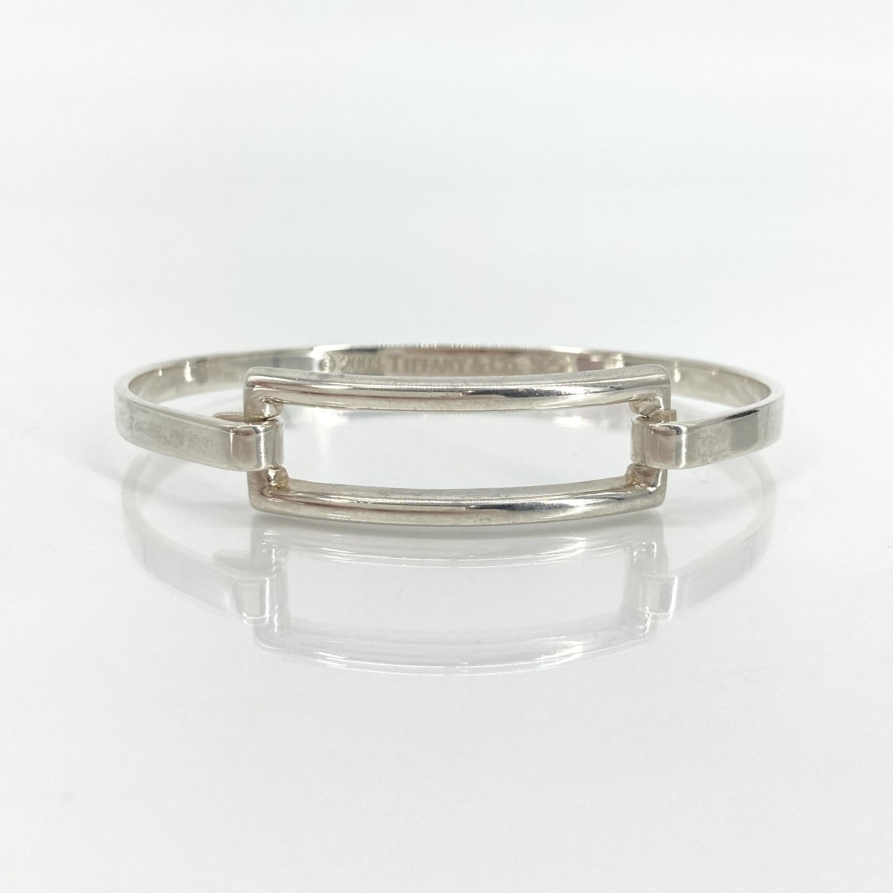 TIFFANY&Co.(ティファニー) オープン レクタングル ヴィンテージ Ag925 バングル 15.41g シルバー