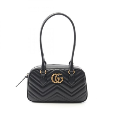 グッチ GUCCI GGマーモント スモール トップハンドルバッグ ハンドバッグ バッグ レザー レディース ブラック系 795199AABZB1000 【新品】