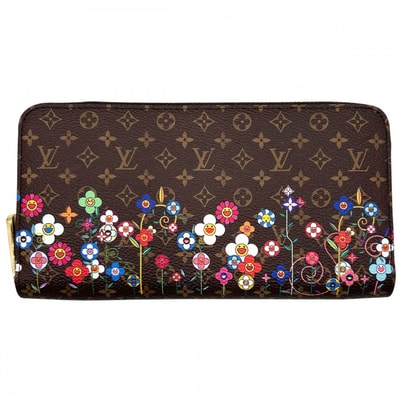 LOUIS VUITTON ルイヴィトン 長財布 モノグラム LVxTMジッピーウォレット ロングウォレット 村上隆 ラウンドファスナー 日本限定 M14162 ブラウン 茶 ゴールド金具 レディース 美品【中古品】