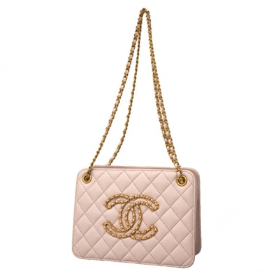 ★SALE【6ce6257】シャネル チェーントート マトラッセ ラムスキン ライトパープル ゴールド金具【中古】レディース