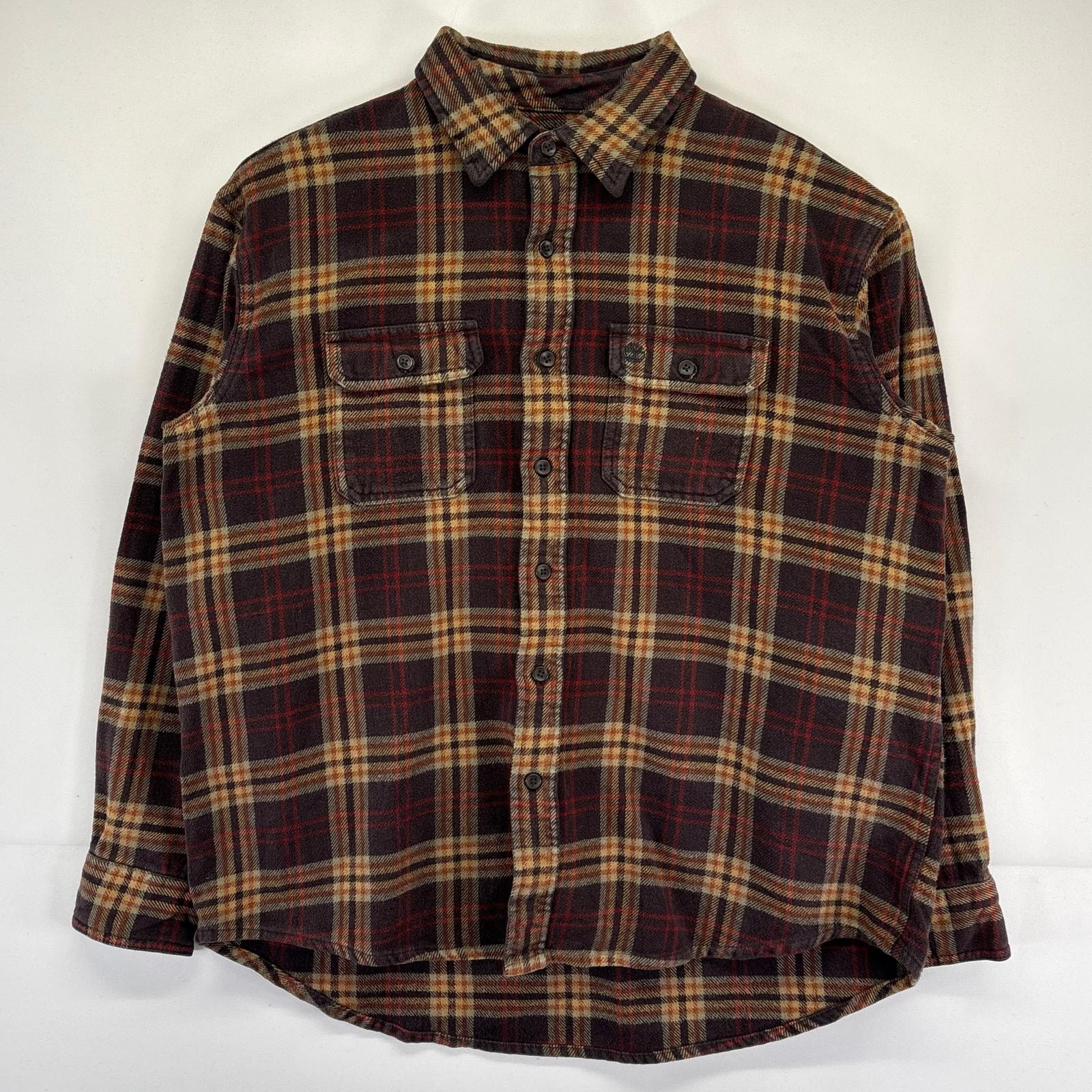 古着 ティンバーランド Timberland 長袖シャツ 大きいサイズ ネルシャツ チェック柄 ワンポイント刺繍 XL マルチカラー メンズ
