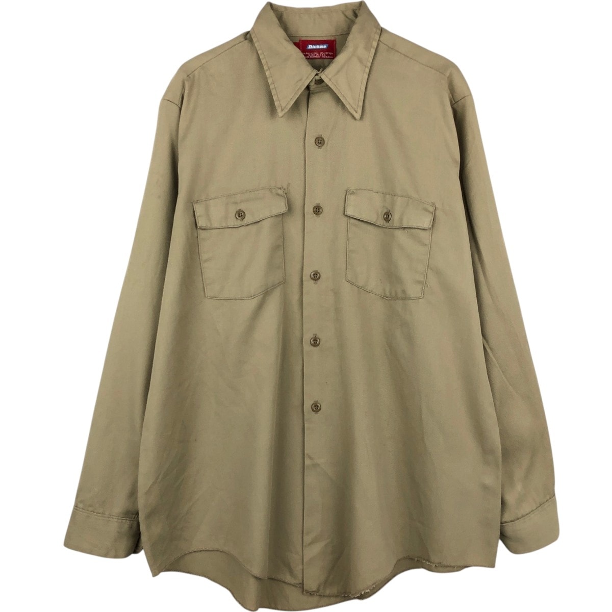 古着 70年代 ディッキーズ Dickies 長袖 ワークシャツ USA製 メンズL相当 ヴィンテージ/eaa676631