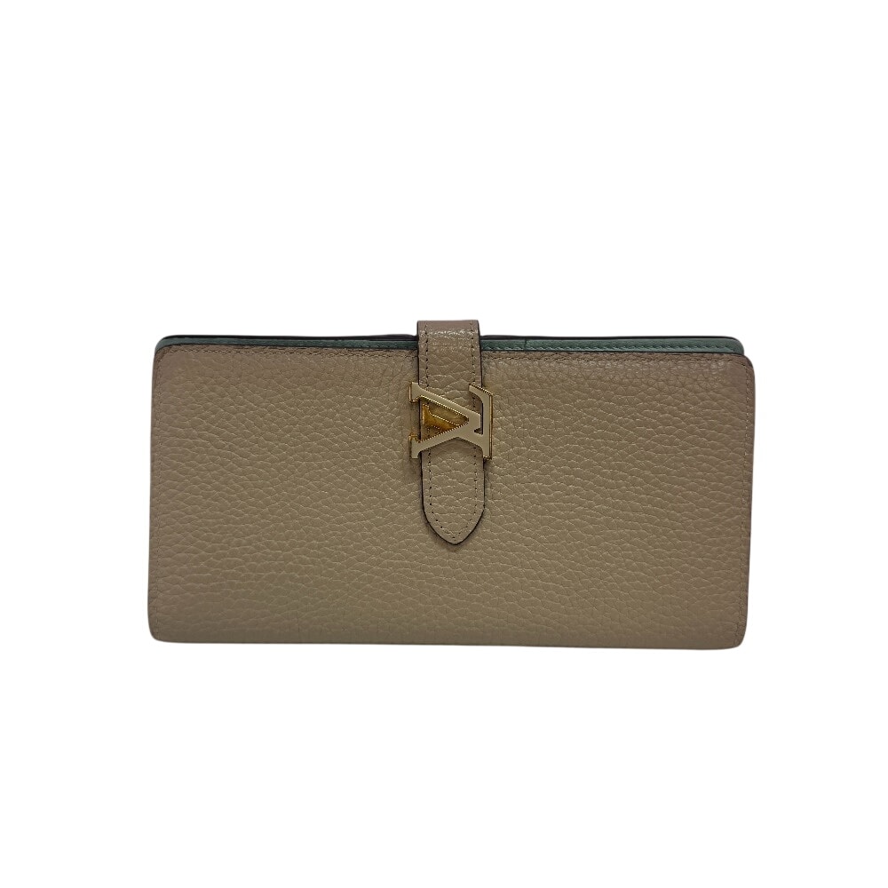 ルイヴィトン LOUIS VUITTON 二つ折り財布 LVロゴ ヴェルティカルウォレット 長財布 M81367 ベージュ