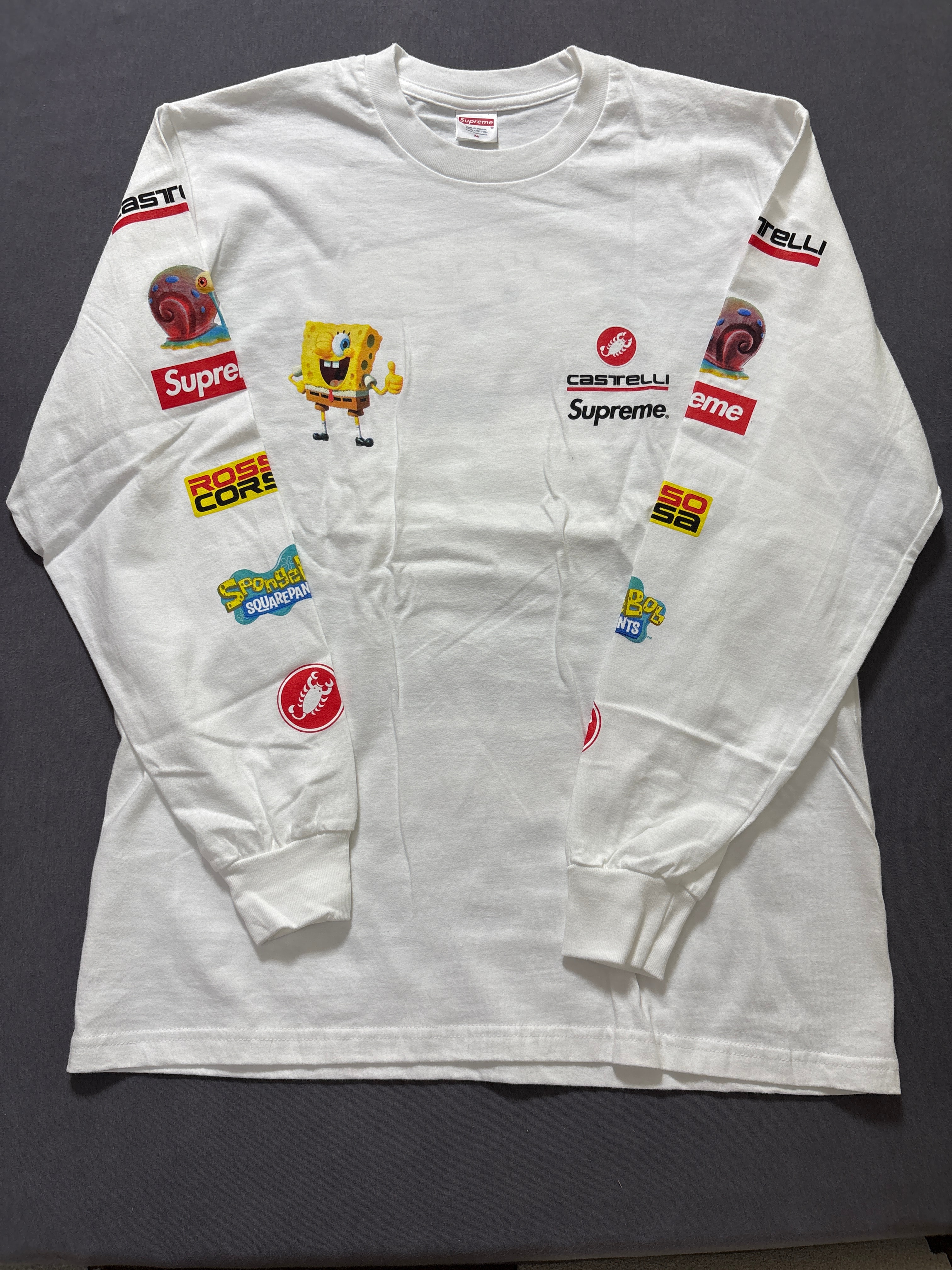 Supreme x SpongeBob Castelli Racing L/S Tee "White"