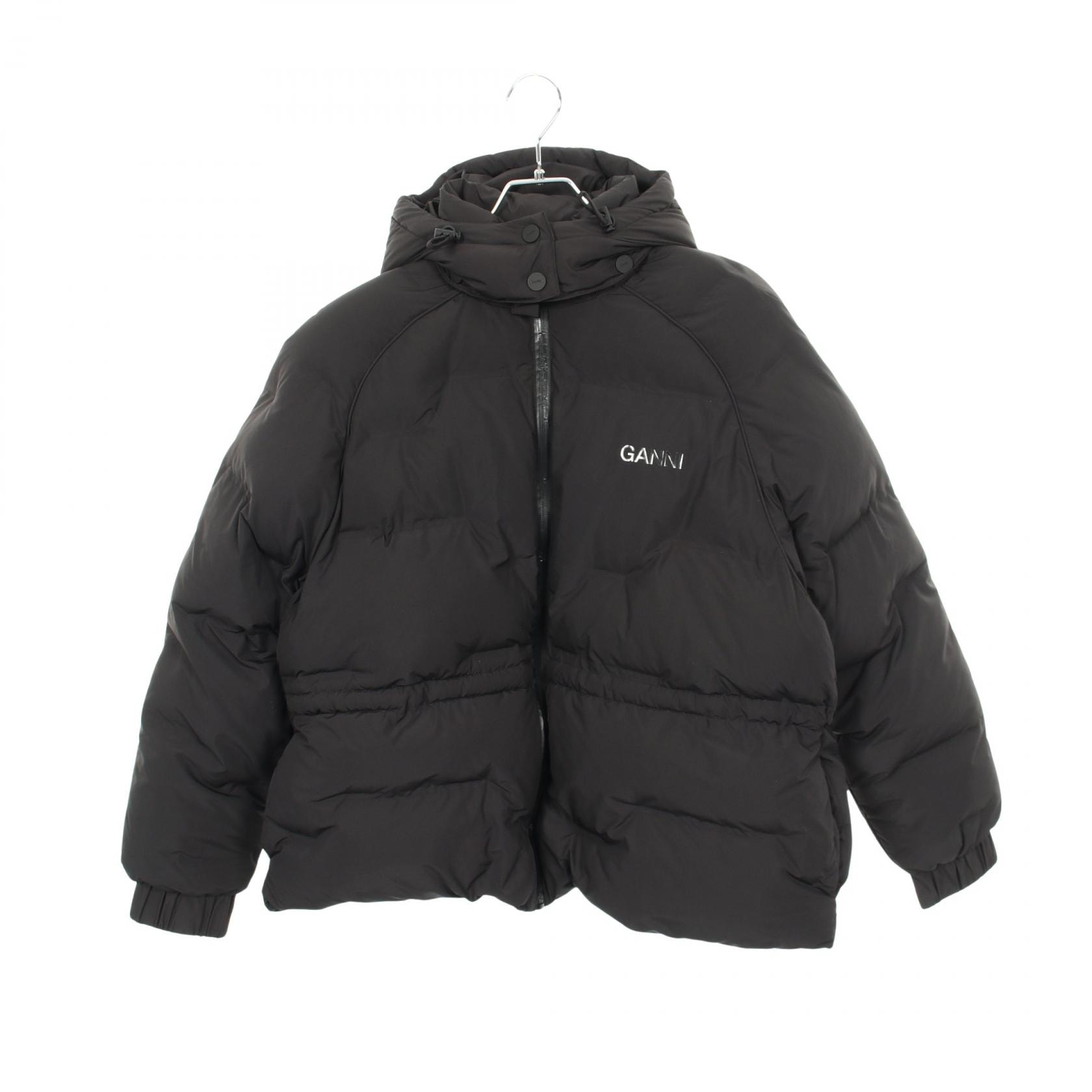 ガニー Ganni ロゴプリント パファー 衣料品 アウター ポリエステル レディース ブラック系 【中古】