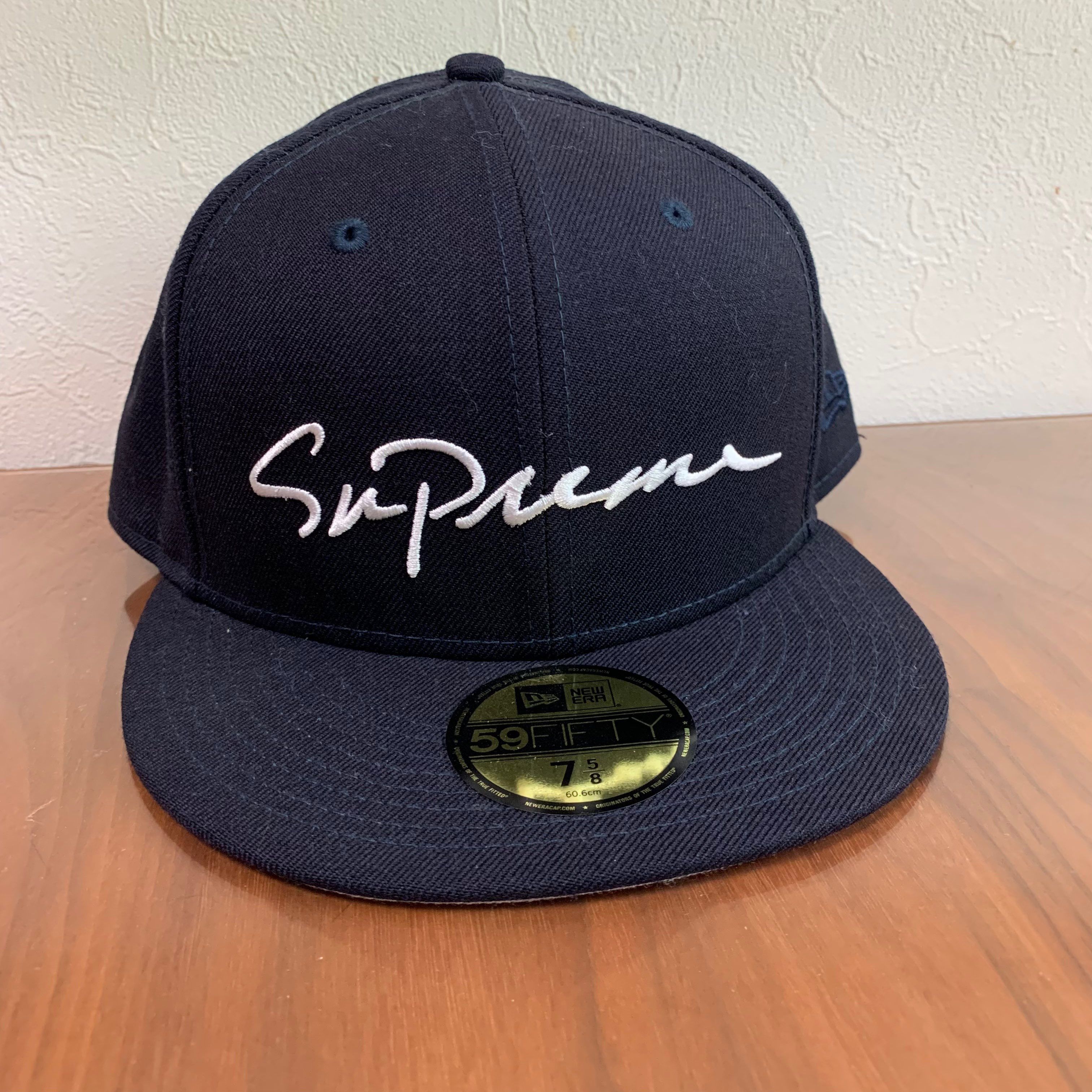 supreme script logo newera cap