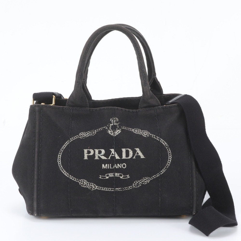 ■美品 プラダカナパ トライアングルロゴショルダーバッグ