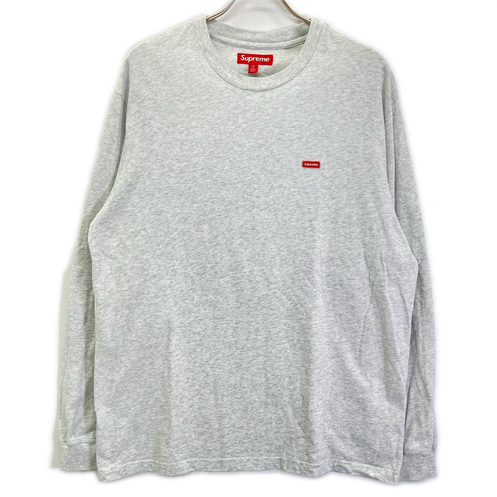 シュプリーム 25FW ホワイト Small Box L/S Tee スモールボックスロゴロングスリーブカットソー M