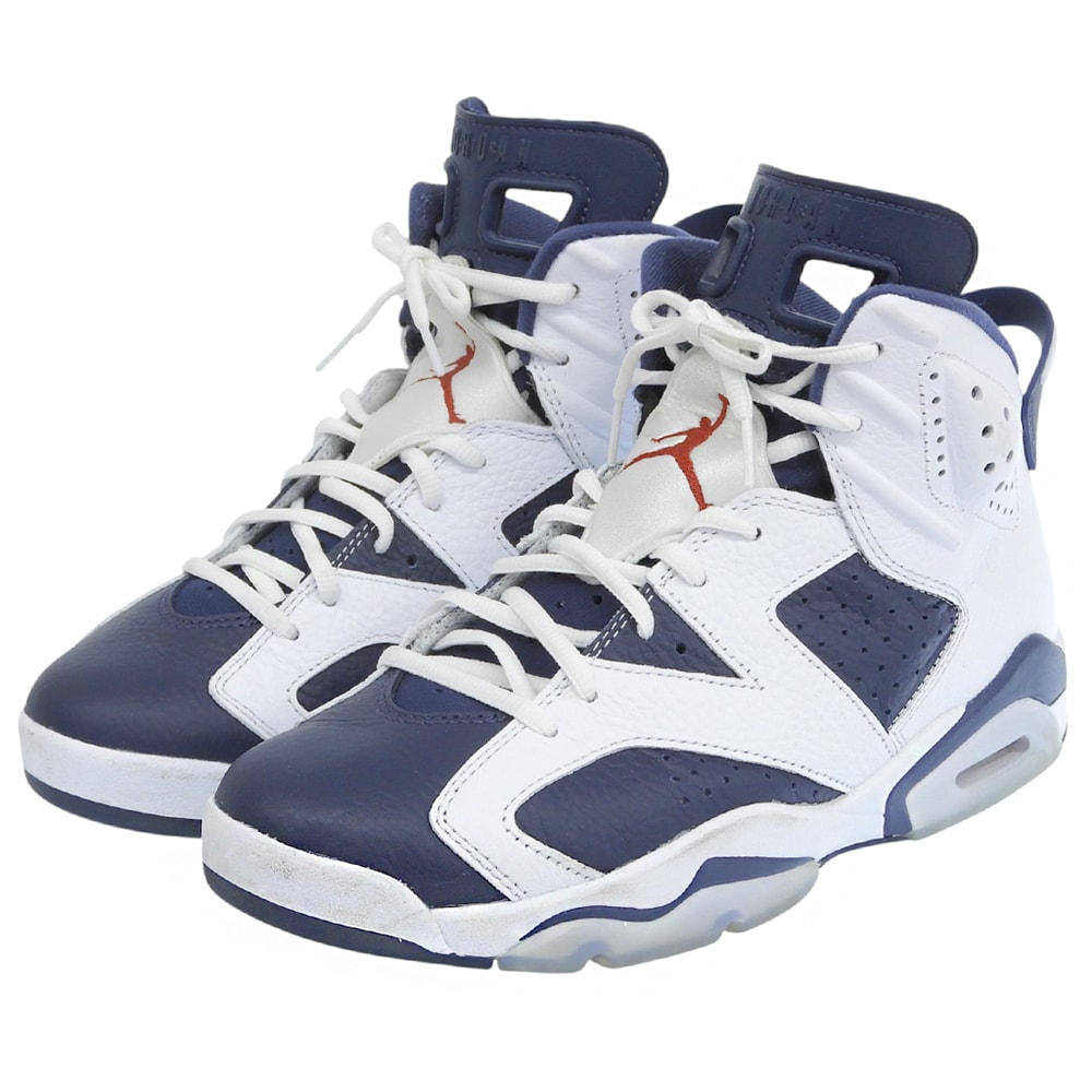 ナイキ Air Jordan 6 Retro シューズ メンズ White and Midnight Navy ホワイト ネイビー 27cm 9(US)