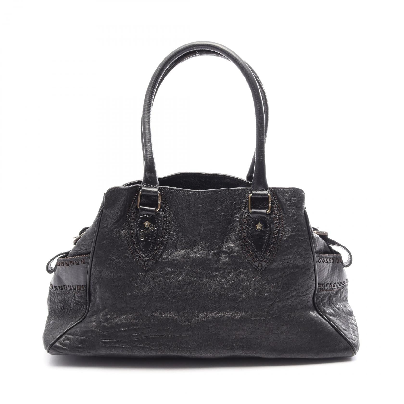 フェンディ FENDI エトニコ ハンドバッグ バッグ レザー レディース ブラック系 【中古】