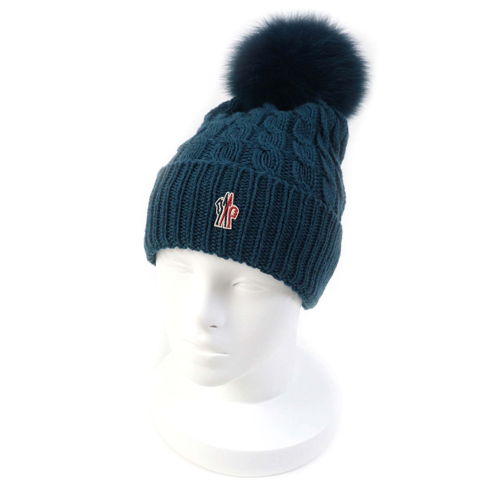 未使用品 モンクレール グルノーブル
 ニットキャップ BERRETTO ブルー系 レディース