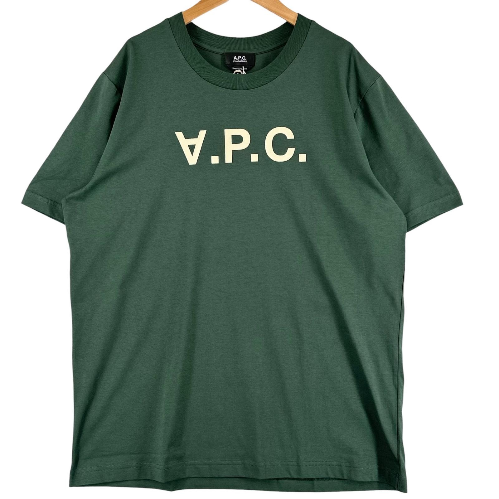 未使用品 A.P.C. アーペーセー Standard Grand VPC ブランドロゴ 春夏 SS 半袖Tシャツ コットン グリーン メンズ XL【古着】【中古】