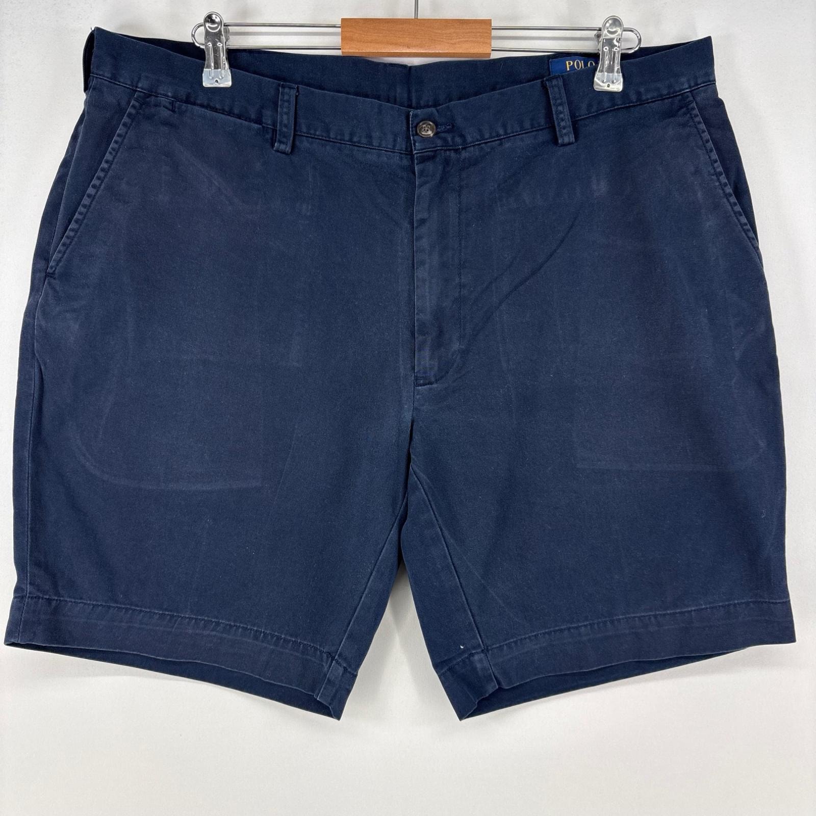 古着 ポロ・ラルフローレン POLO RALPH LAUREN ショートパンツ チノパン ワンポイントロゴ ジップ ハーフパンツ w40  ネイビー メンズ