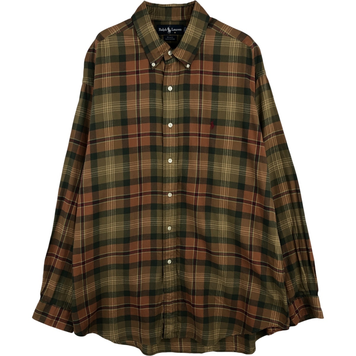 古着 ラルフローレン Ralph Lauren BLAKE 長袖 ボタンダウンチェックシャツ メンズXL相当/eaa616034