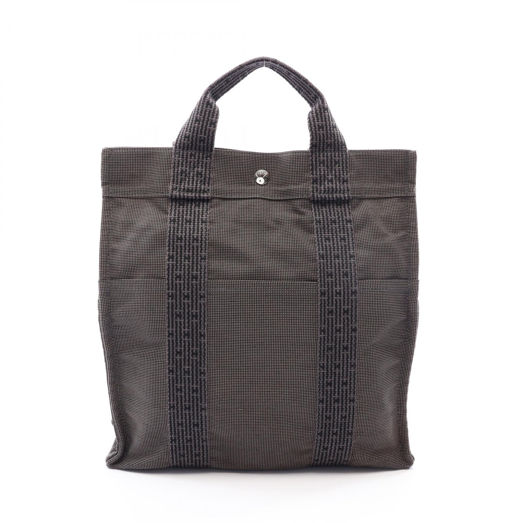 エルメス HERMES エールライン アドMM リュックサック バックパック バッグ ナイロンキャンバス メンズ レディース グレー系 【中古】