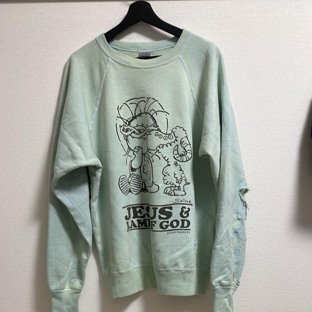 SAINT Mxxxxxx 23AW CRW N SWT Jesus "Blue"