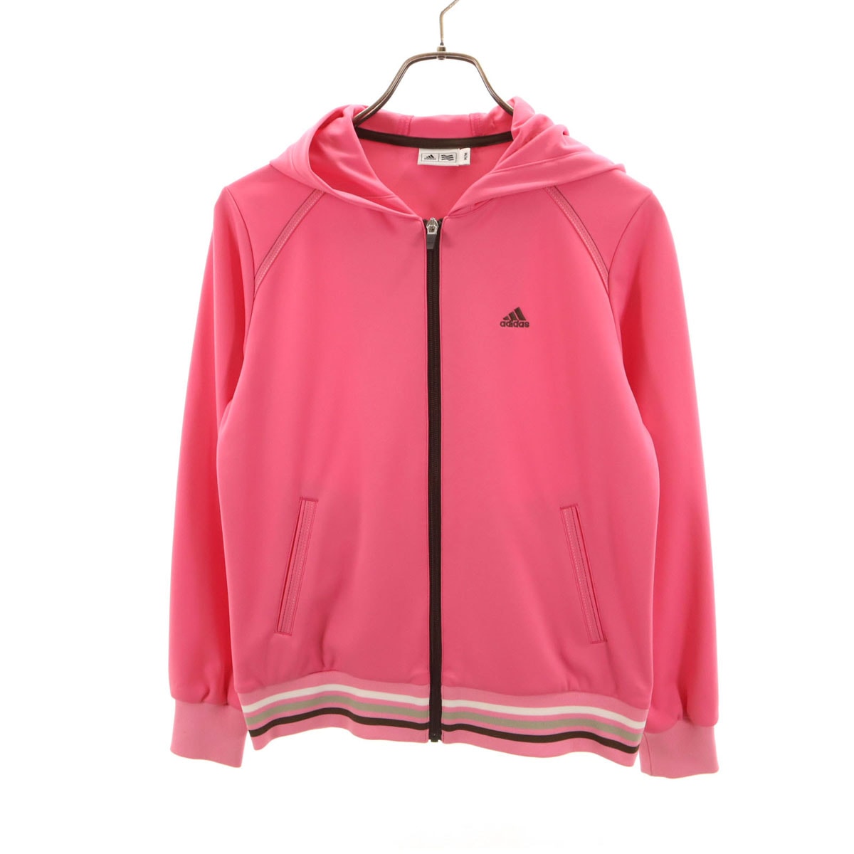 adidas アディダス ゴルフ 長袖 ジップパーカー M ピンク ジャージ