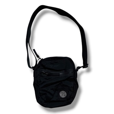 Stone Island Compass Logo Patch Mini Shoulder Bag "Black"