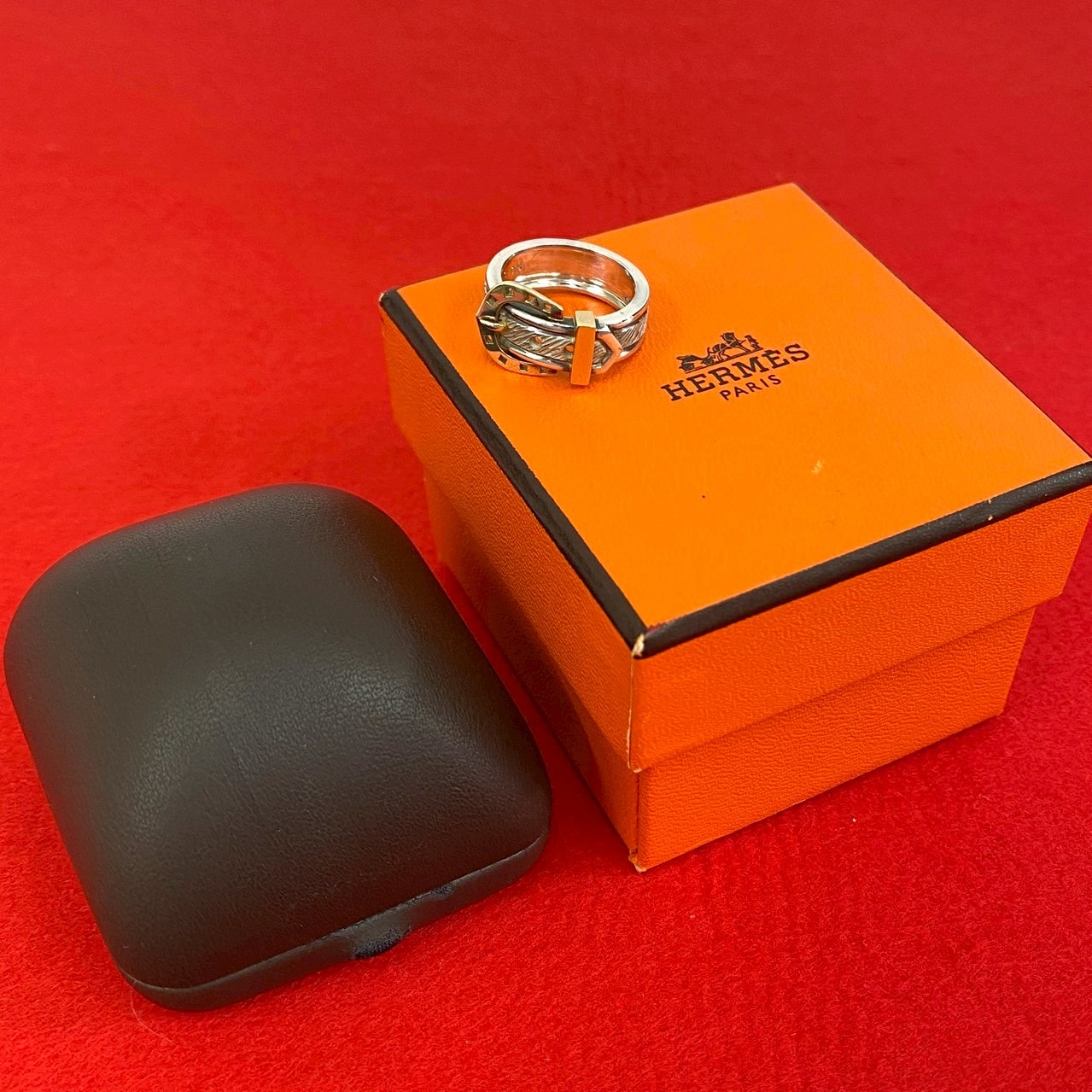 HERMES エルメス ホースシュー ベルト リング シルバー925 K18ゴールド リング・指輪 10号 シルバー
87228