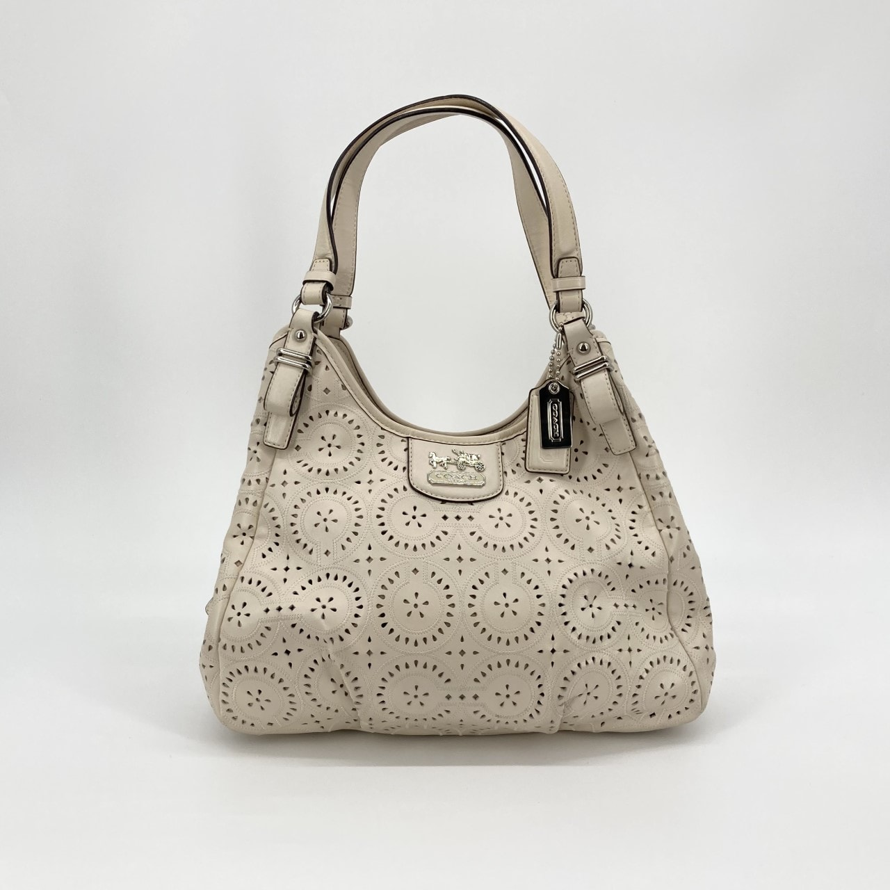 COACH(コーチ) マディソン マギー パンチング加工 19625 ハンドバッグ ベージュ