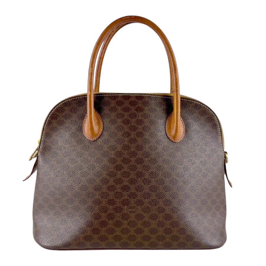 セリーヌ CELINE ハンドバッグ マカダム PVCコーティングキャンバス ブラウン レディース【中古】 z8542