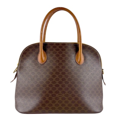 セリーヌ CELINE ハンドバッグ マカダム PVCコーティングキャンバス ブラウン レディース【中古】 z8542