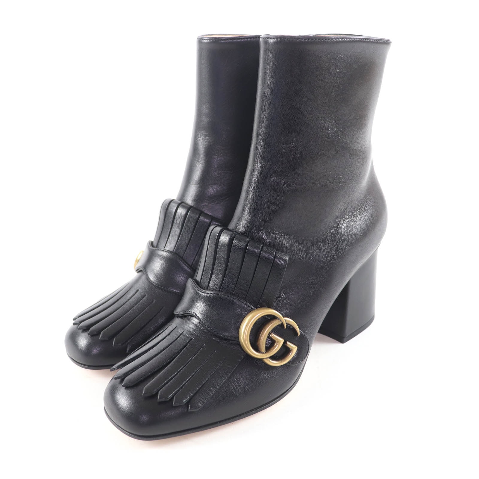 未使用品 グッチ ショートブーツ ブラック レディース 38 408210