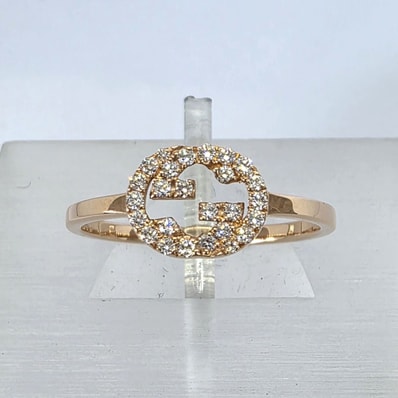 GUCCI グッチ インターロッキング ダイヤモンド 18K 750 #11 10.5号 10号 リング・指輪 729412 J8540 8000 K18イエローゴールド ゴールド レディース【中古】