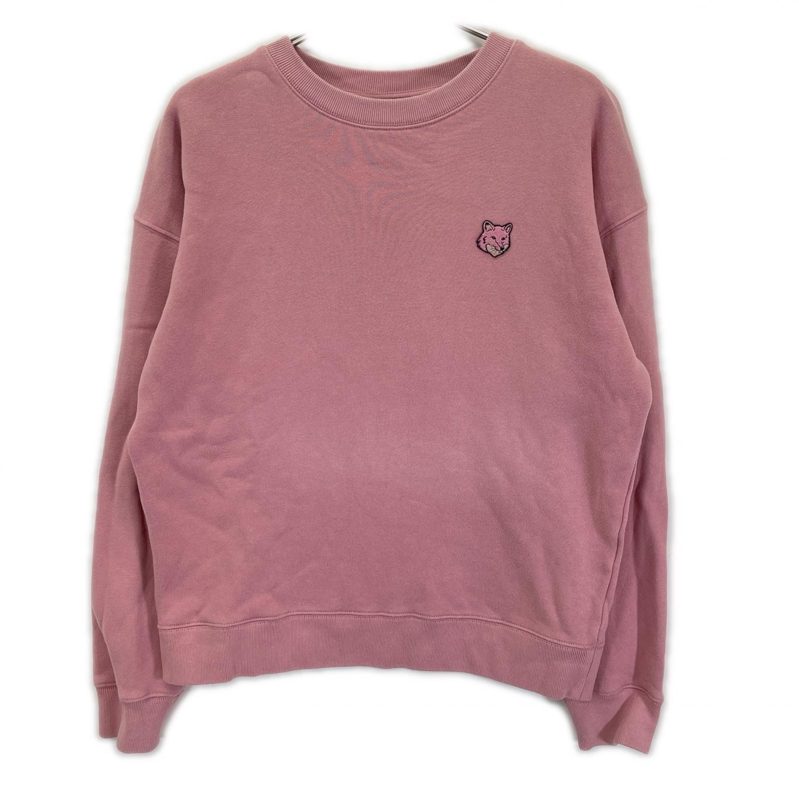 メゾンキツネ ピンク FOX HEAD PATCH トレーナー M