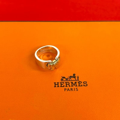 HERMES エルメス ラセット リボン リング シルバー925 K18イエローゴールド リング・指輪 9号 シルバー
39611