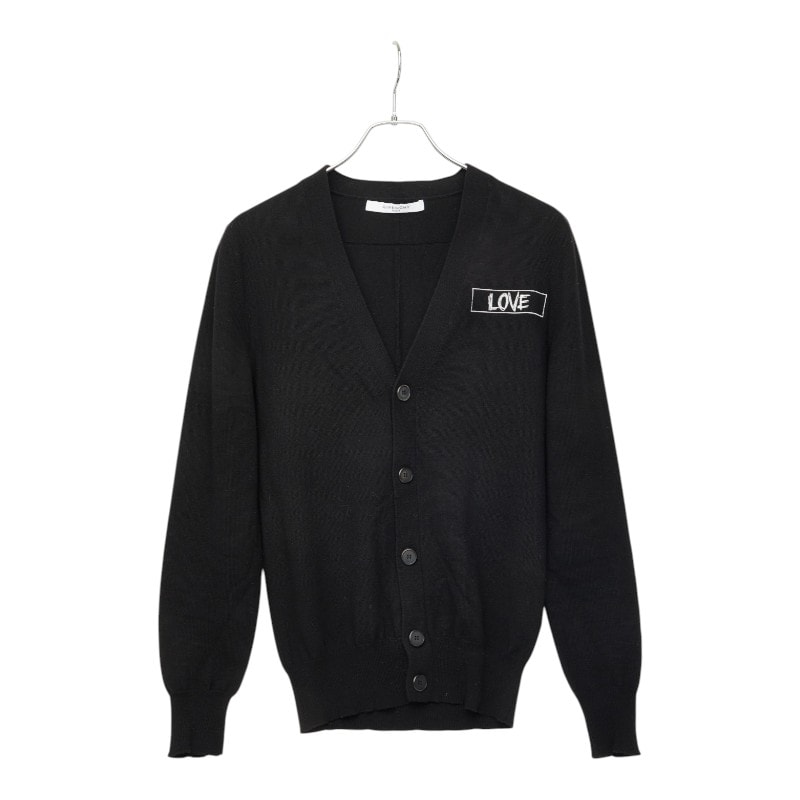 ジバンシー LOVE カーディガン サイズS ブラック ウール メンズ Givenchy 中古