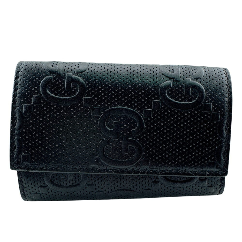 グッチ GUCCI キーケース GGエンボス 6連 キーリング付き 625565 ブラック