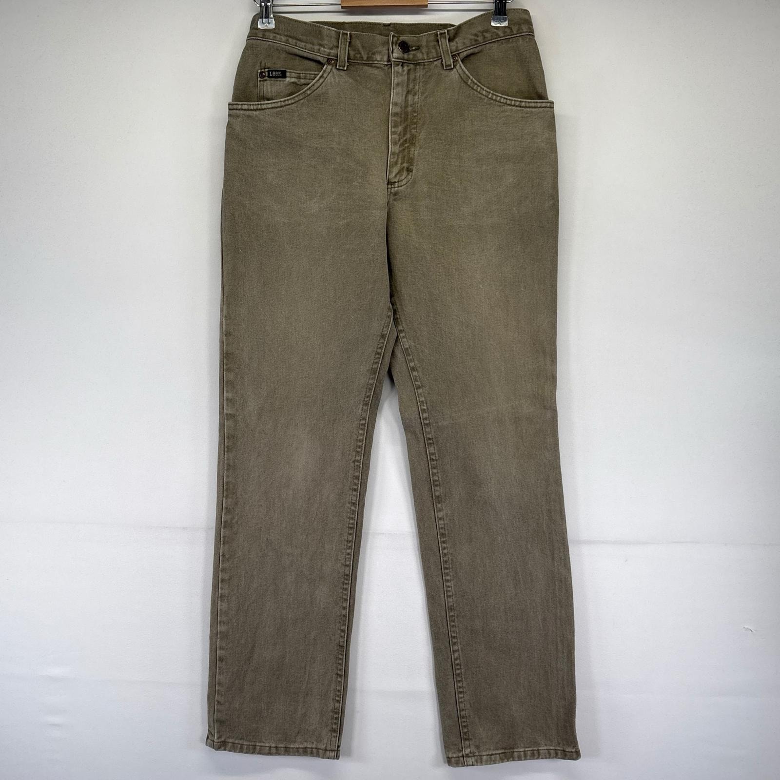 古着 90's/90年代 リー Lee デニム パンツ Gパン ジーパン ジッパーフライ カラーパンツ レザーパッチ 5ポケット  ベージュ系 メンズ