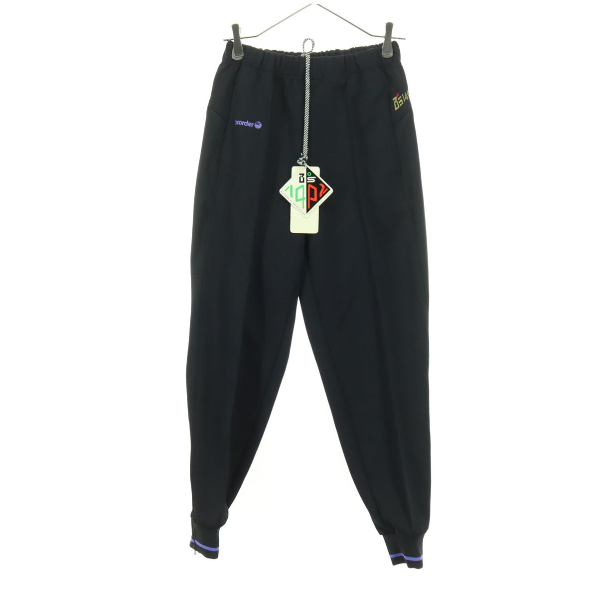 未使用 asics アシックス 90s オールド 英字 ロングジャージパンツ L ブラック