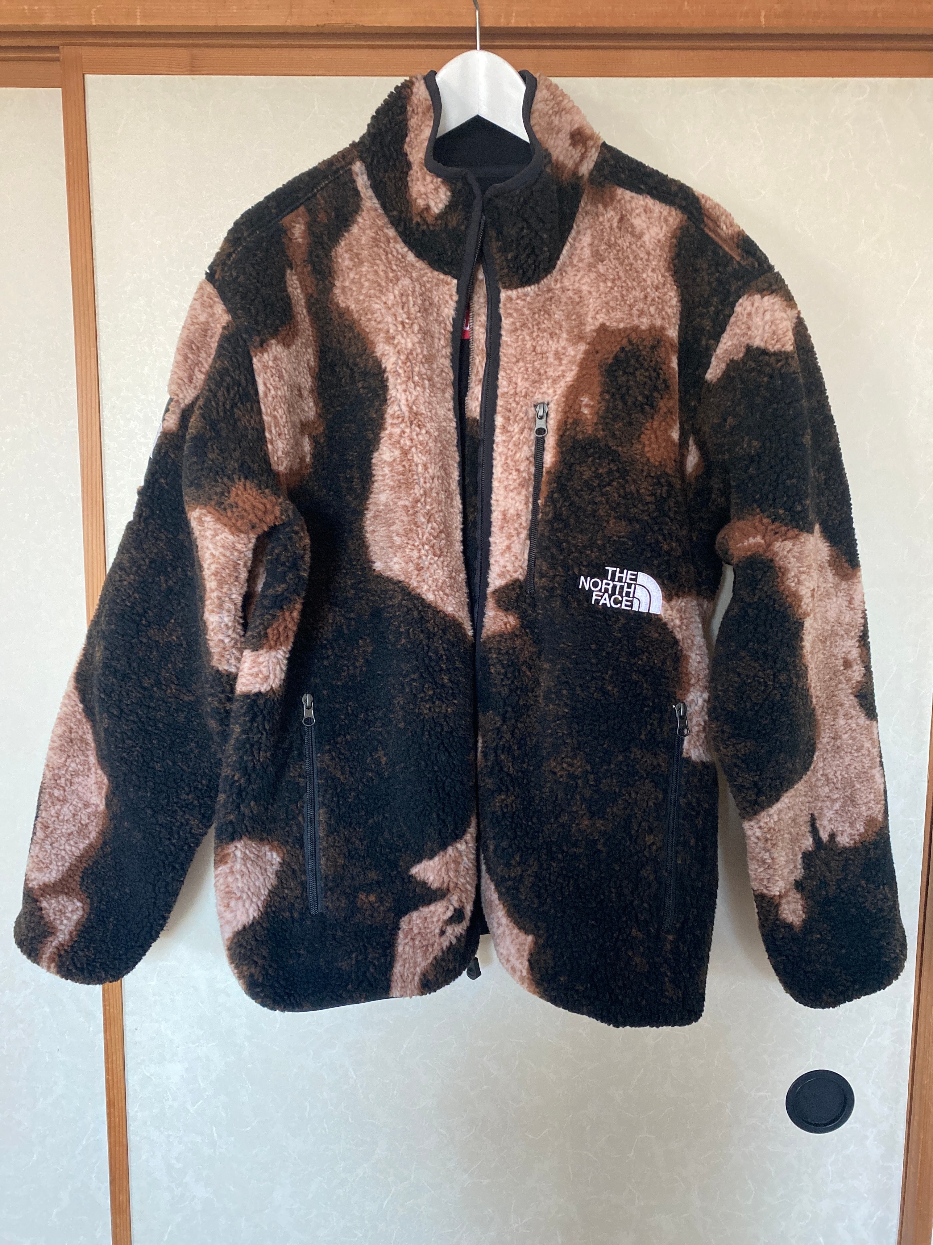 Supreme x The North Face Bleached Denim Print Fleece Jacket "Black"