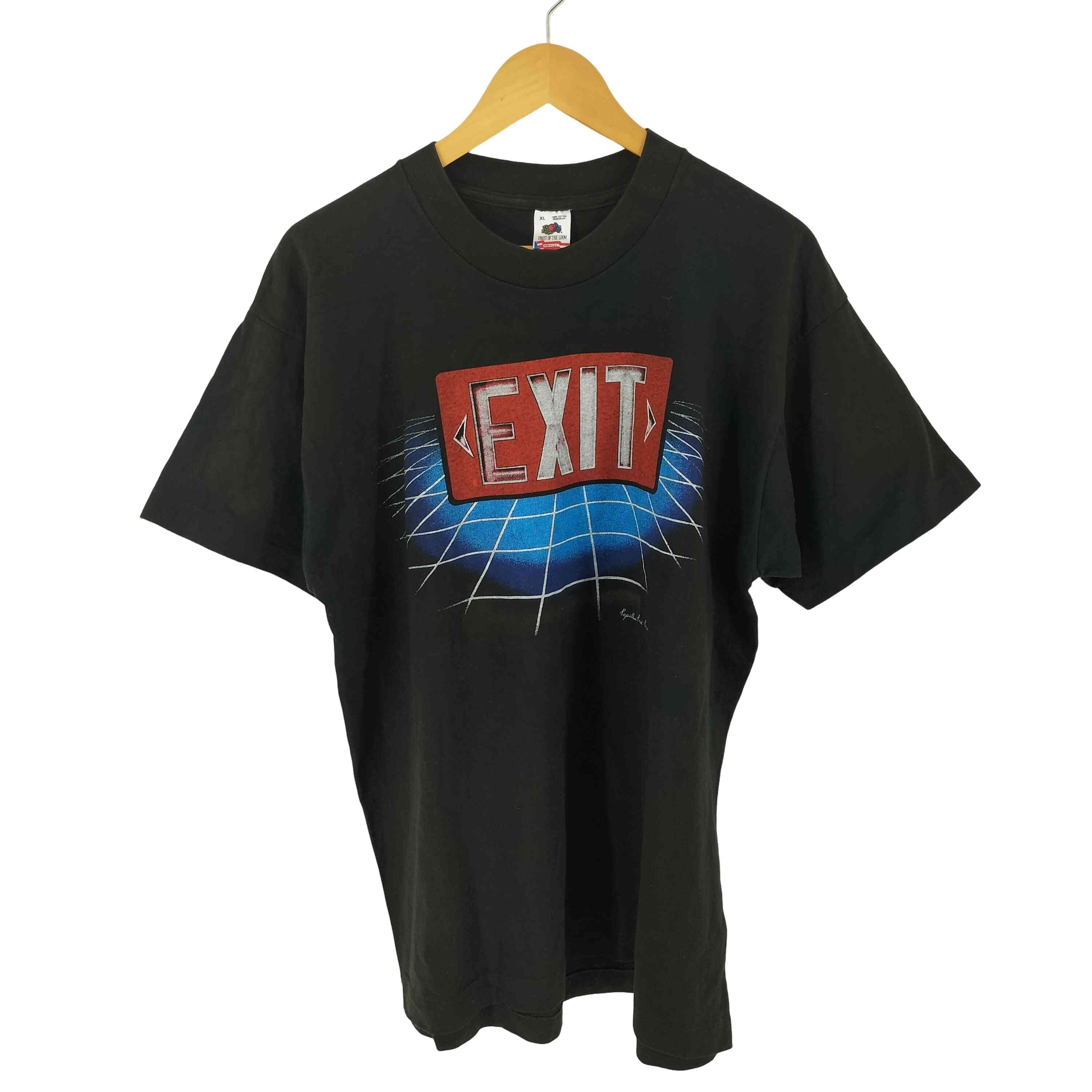 90s USA製 EXIT アートプリント Tシャツ【1142881220654】
