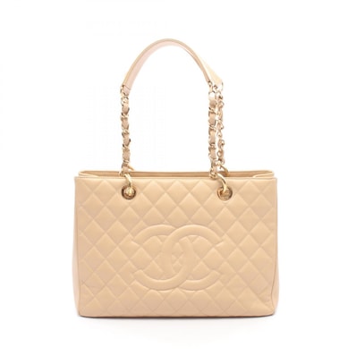 シャネル CHANEL マトラッセ グランドショッピング GST トートバッグ バッグ キャビアスキン(グレインドカーフ) レディース ベージュ系 A50995 【中古】