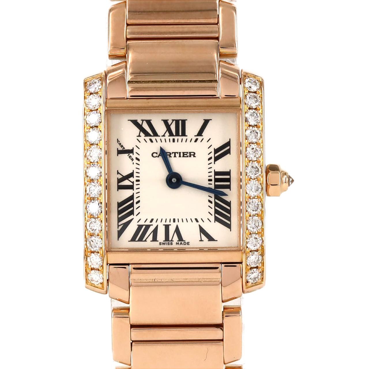 カルティエ タンクフランセーズSM PG/D WE10456H PG・RG クォーツ
