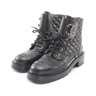 シャネル CHANEL マトラッセ ショート ブーツ 靴 レザー レディース ブラック系 G36424 【中古】
