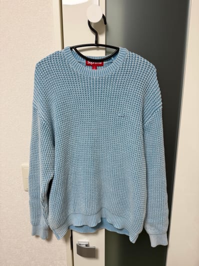 Supreme Washed Small Box Waffle Sweater "Light Blue"