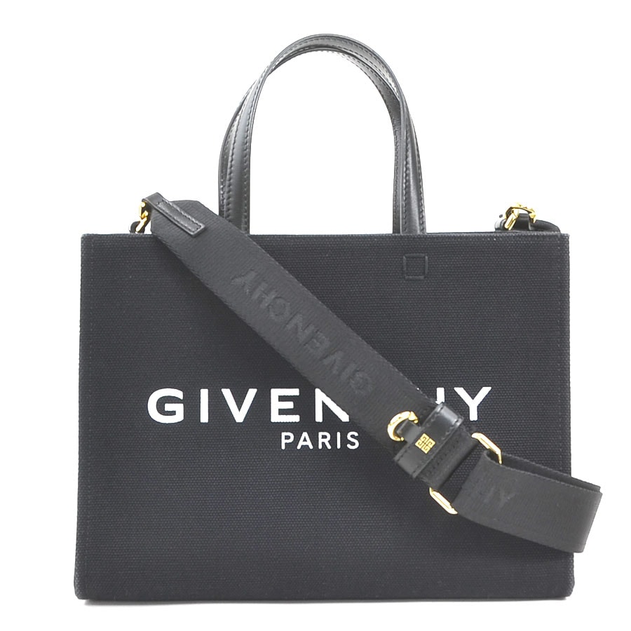 ジバンシィ GIVENCHY ハンドバッグ ショルダーバッグ キャンバス ブラック レディース【中古】 h32618k