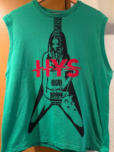 HYSTERIC GLAMOUR Flying V Sleeveless T-Shirt "Green"