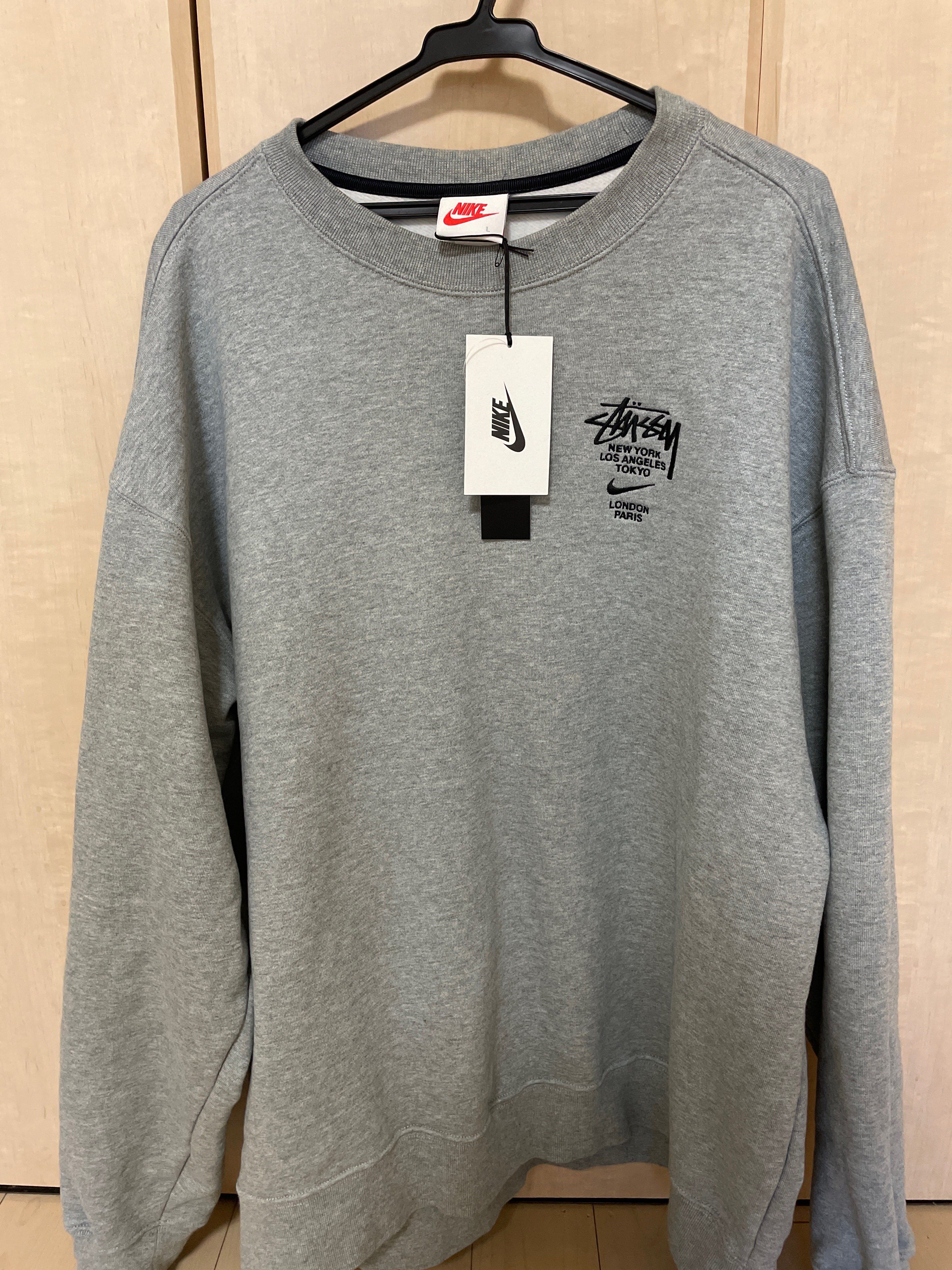 Nike x Stussy International Crewneck Sweatshirt (US Size) "Grey" DC4198-050