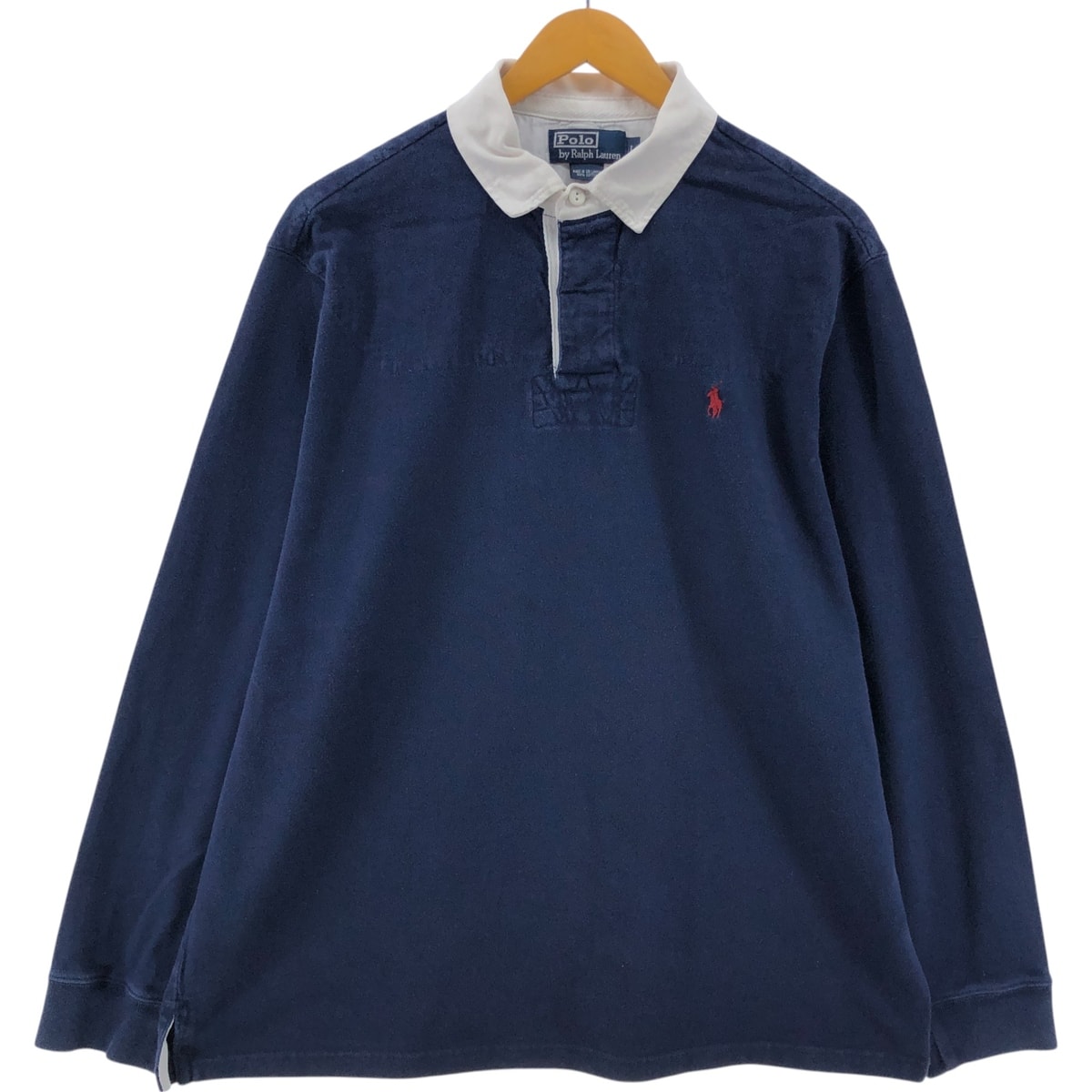 古着 ラルフローレン Ralph Lauren POLO by Ralph Lauren 長袖 ラガーシャツ メンズL相当/eaa544070