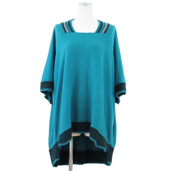 イッセイミヤケ IM43KN015 ニット チュニック ワンピース レディース ティールブルー 2 ISSEY MIYAKE