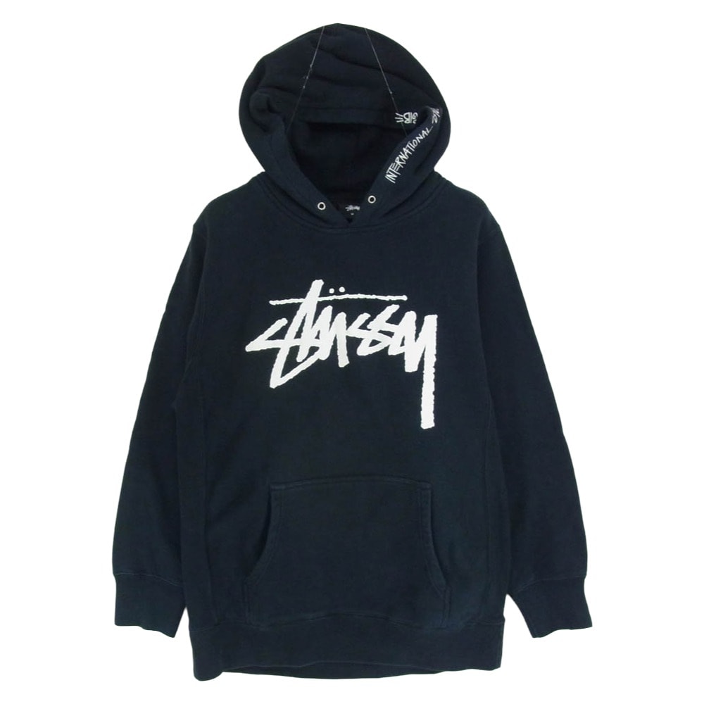 STUSSY ステューシー パーカー ストック ロゴ フーディー プルオーバー パーカー ブラック系 M【中古】