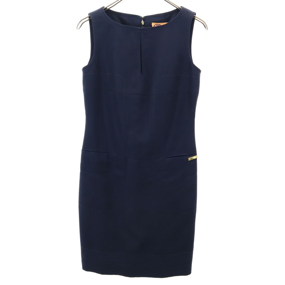 Tory Burch トリーバーチ ノースリーブ ワンピース 2 ネイビー