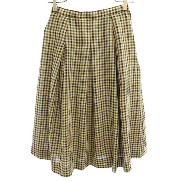 Burberrys バーバリーズ チェック柄 ミディ丈 ボックス プリーツスカート ベージュ系