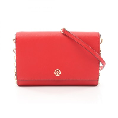 トリーバーチ Tory Burch ロビンソン ショルダーバッグ バッグ レザー レディース レッド系 【中古】